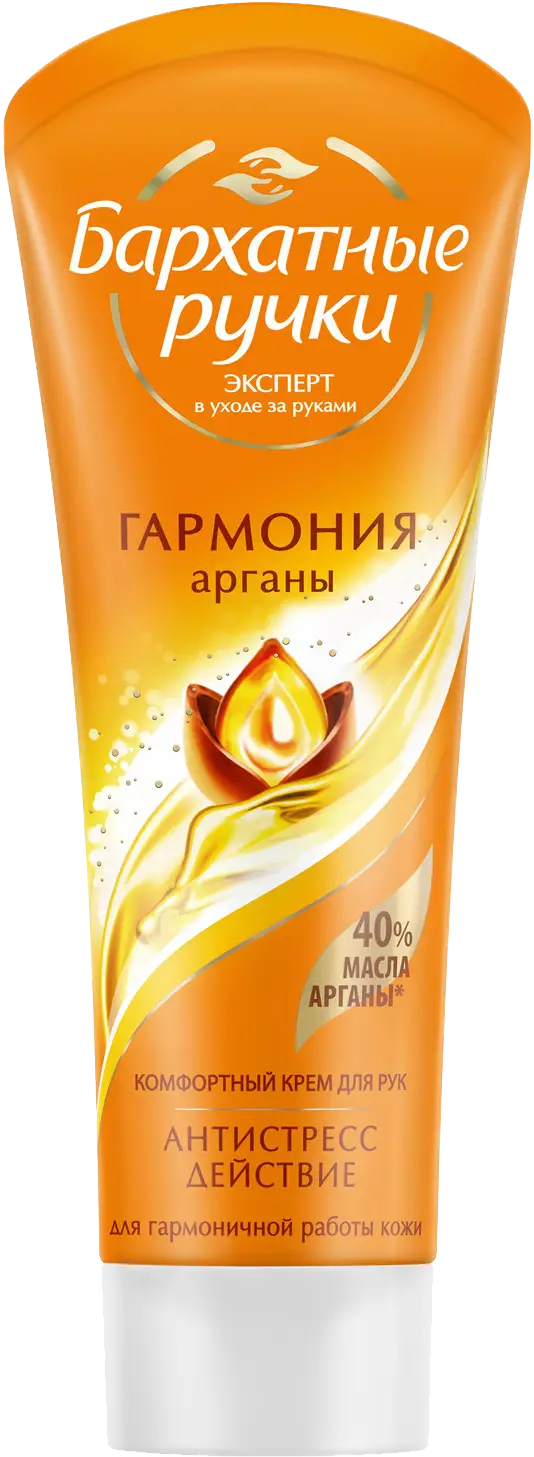 КРЕМ Д/РУК БАРХАТНЫЕ РУЧКИ ГАРМОНИЯ АРГАНЫ АНТИСТРЕСС 80МЛ