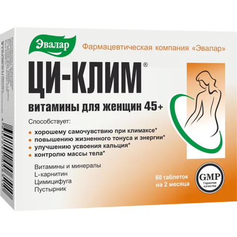 ВИТАМИНЫ ДЛЯ ЖЕНЩИН 45+ ЦИ-КЛИМ №60 ТАБЛ ЭВАЛАР