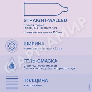 ПРЕЗЕРВАТИВЫ DUREX (ДЮРЕКС) INVISIBLE УЛЬТРАТОНКИЕ №3