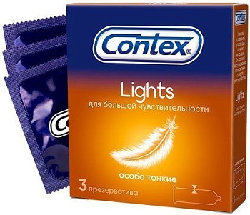 ПРЕЗЕРВАТИВЫ CONTEX (КОНТЕКС) LIGHTS ОСОБО ТОНКИЕ №3