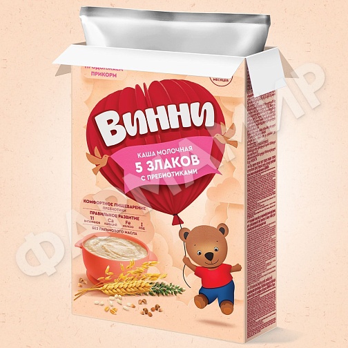 КАША МОЛОЧНАЯ ВИННИ 5 ЗЛАКОВ С ПРЕБИОТИКАМИ 200ГР
