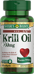 МАСЛО КРИЛЯ 500МГ №30 КАПС NATURES'S BOUNTY (НЕЙЧЕРЕС БАУНТИ)