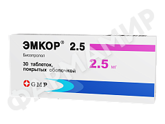 ЭМКОР 2,5МГ №30 ТАБЛ