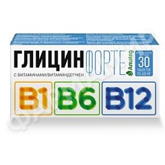 ГЛИЦИН ФОРТЕ 600МГ №30 ТАБЛ ВИТ В1,В6,В12