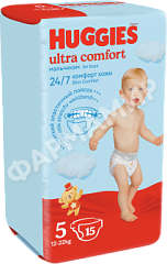 ПОДГУЗНИКИ HUGGIES (ХАГГИС) ULTRA COMFORT 5 №15 (МАЛЬЧИК)