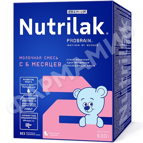 СМЕСЬ МОЛОЧНАЯ NUTRILAK (НУТРИЛАК) PREMIUM №2 C 6 ДО 12 МЕС 600ГР