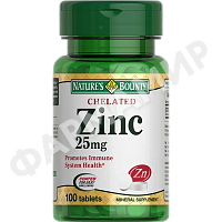 ХЕЛАТ ЦИНКА 25МГ №100 ТАБЛ NATURES'S BOUNTY (НЕЙЧЕРЕС БАУНТИ)