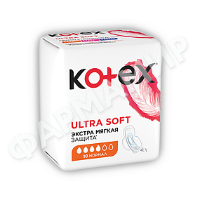 ПРОКЛАДКИ KOTEX (КОТЕКС) ULTRA NORMAL 4К 10ШТ (МЯГКАЯ ПОВЕРХНОСТЬ)
