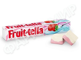КОНФЕТЫ ЖЕВ FRUIT TELLA (ФРУТ ТЕЛЛА) СО ВКУС КЛУБНИЧ ЙОГУРТА 41ГР