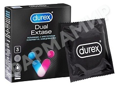 ПРЕЗЕРВАТИВЫ DUREX (ДЮРЕКС) DUAL EXTASE РЕЛЬЕФНЫЕ С АНЕСТЕТИКОМ №3
