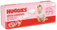 ПОДГУЗНИКИ HUGGIES (ХАГГИС) ULTRA COMFORT 4 №50 (ДЕВОЧКА) JUMBO