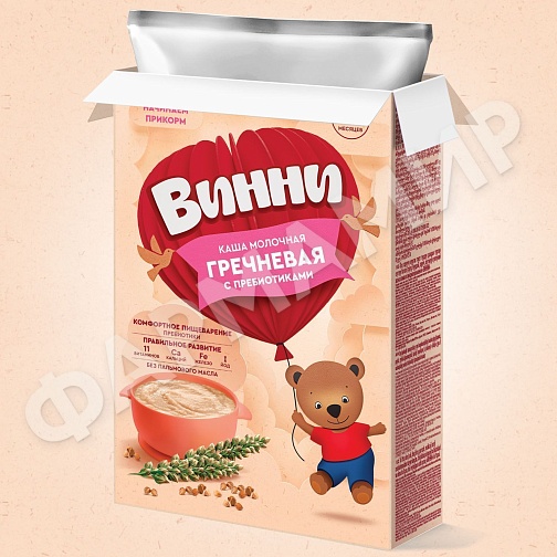 КАША МОЛОЧНАЯ ВИННИ ГРЕЧНЕВАЯ С ПРЕБИОТИКАМИ 200ГР