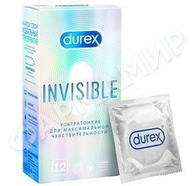 ПРЕЗЕРВАТИВЫ DUREX (ДЮРЕКС) INVISIBLE УЛЬТРАТОНКИЕ №12