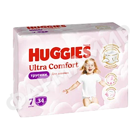 ТРУСИКИ HUGGIES (ХАГГИС) ULTRA COMFORT ДЕВОЧКА 7 №34
