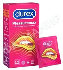 ПРЕЗЕРВАТИВЫ DUREX (ДЮРЕКС) PLEASUREMAX С РЕБРАМИ И ПУПЫРЫШКАМИ №12