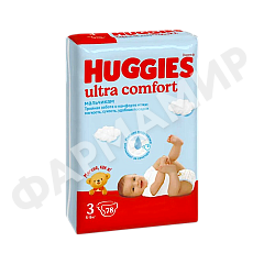 Подгузники HUGGIES (ХАГГИС) Ultra Comfort 3 №78 (Мальчик)