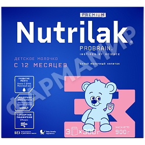 СМЕСЬ МОЛОЧНАЯ NUTRILAK (НУТРИЛАК) PREMIUM №3 ДЕТСКОЕ МОЛОЧКО C 12 МЕС 900ГР